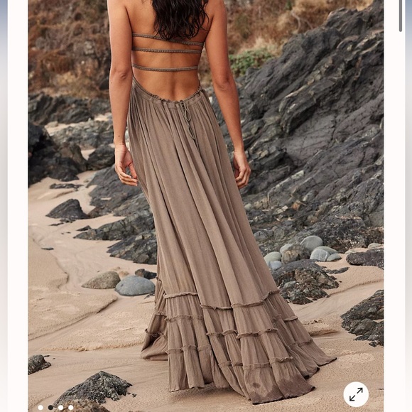 Free People Taupe Maxi Dress - Picture 3 of 12